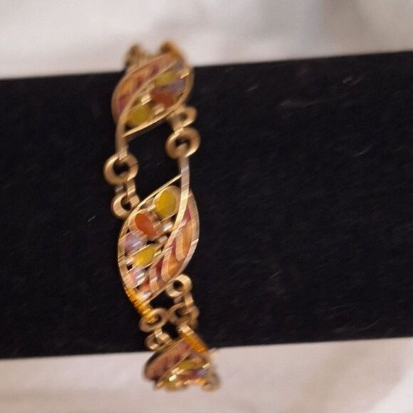 A Vintage Lauren Conrad Women's Bracelet Leaves Rhinestones Granny Core - Picture 2 of 7